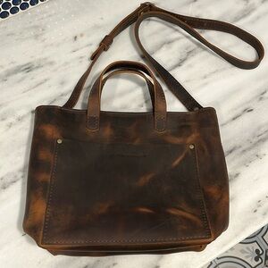 Portland Leather Rustic Crossbody Handbag. Never Used!!